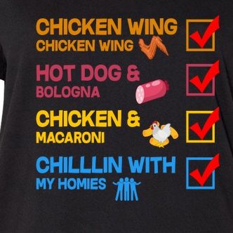 Chicken Wing Hot Dog Macaroni Chillin With My Homies Women's V-Neck Plus Size T-Shirt