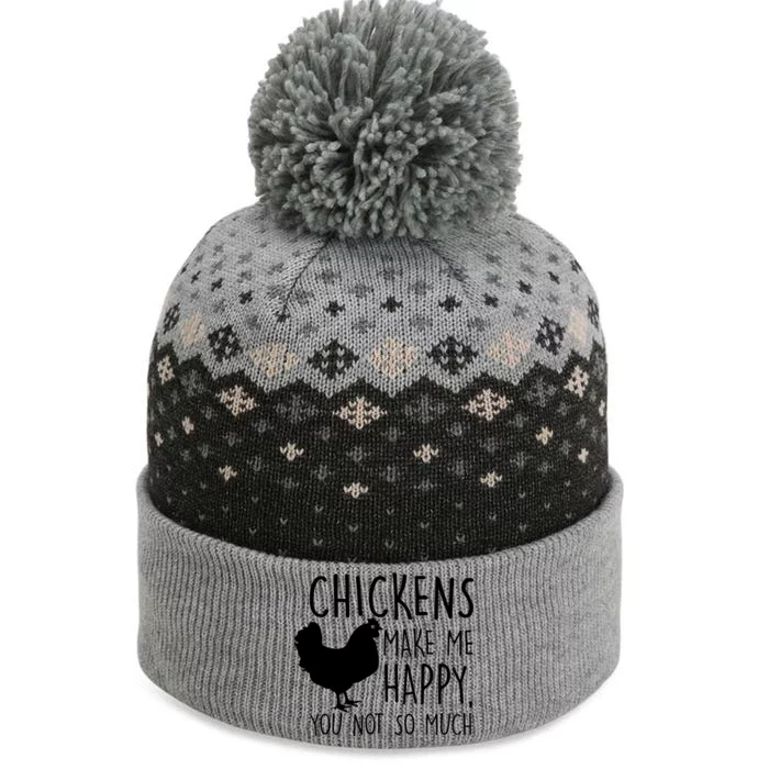 Chickens Make Me Happy, You Not So Much Funny The Baniff Cuffed Pom Beanie