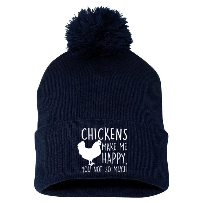 Chickens Make Me Happy, You Not So Much Funny Pom Pom 12in Knit Beanie