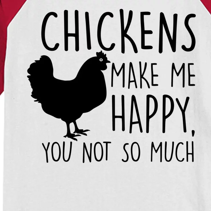 Chickens Make Me Happy, You Not So Much Funny Kids Colorblock Raglan Jersey