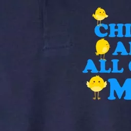 Chicks Are All Over Me Funny Baby Chick Easter Softstyle Adult Sport Polo