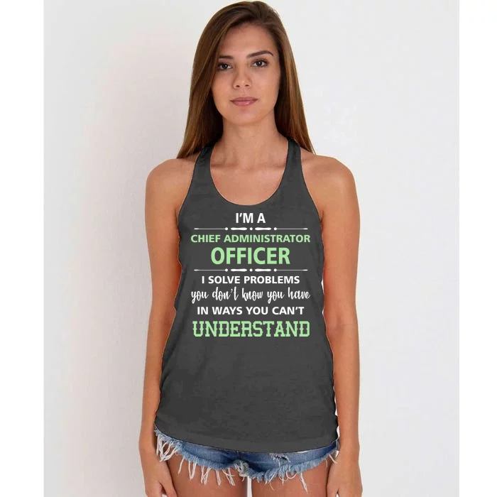 Chief Administrator Officer Women's Knotted Racerback Tank