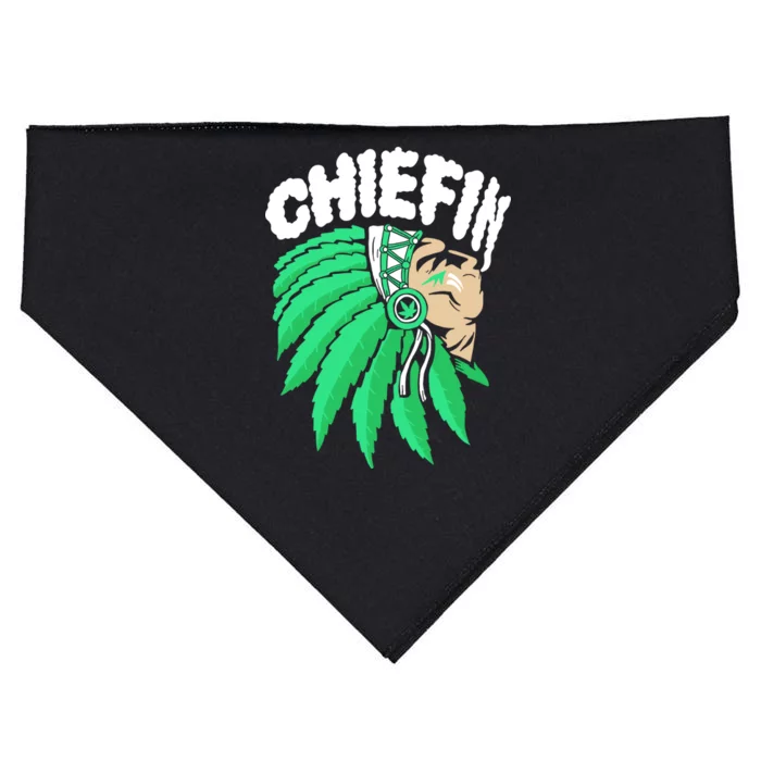 Chiefin Smoke Weed Native American USA-Made Doggie Bandana