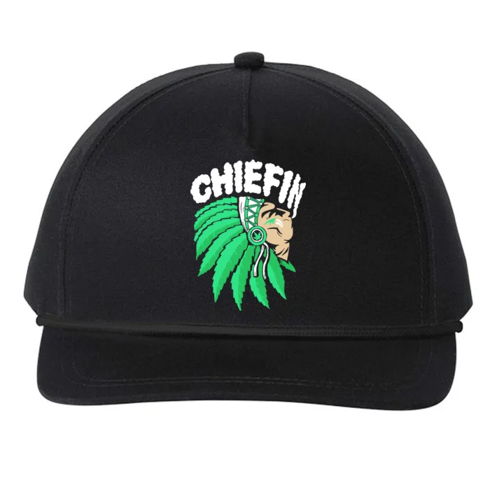 Chiefin Smoke Weed Native American Snapback Five-Panel Rope Hat