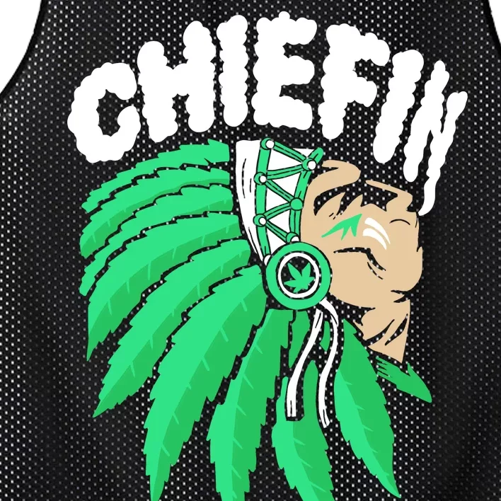 Chiefin Smoke Weed Native American Mesh Reversible Basketball Jersey Tank