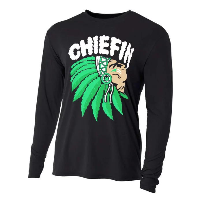 Chiefin Smoke Weed Native American Cooling Performance Long Sleeve Crew