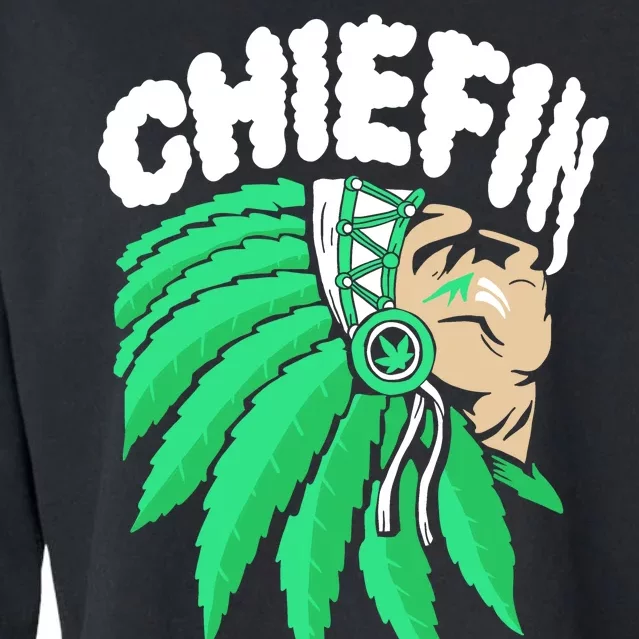 Chiefin Smoke Weed Native American Cropped Pullover Crew