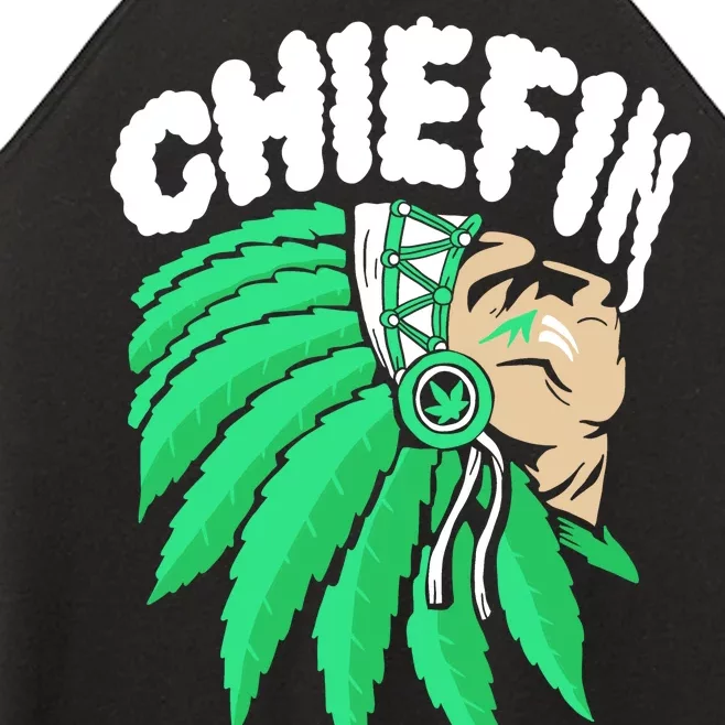 Chiefin Smoke Weed Native American Women’s Perfect Tri Rocker Tank