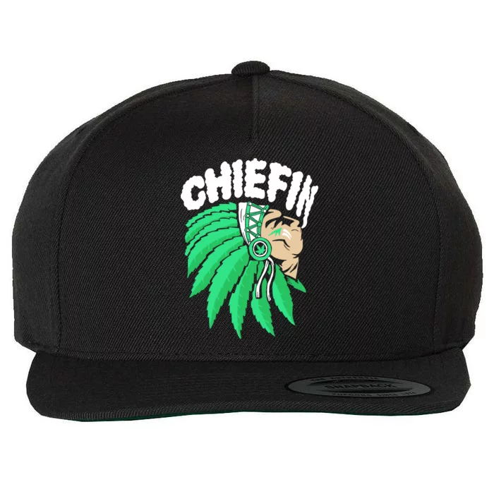 Chiefin Smoke Weed Native American Wool Snapback Cap