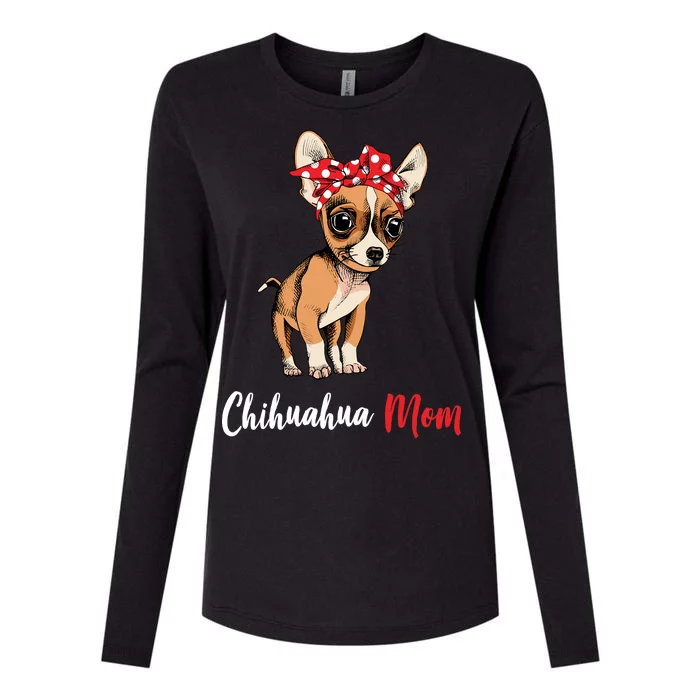 Chihuahua Mom Womens Cotton Relaxed Long Sleeve T-Shirt