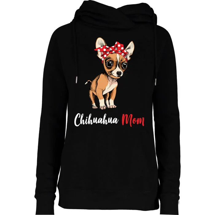 Chihuahua Mom Womens Funnel Neck Pullover Hood