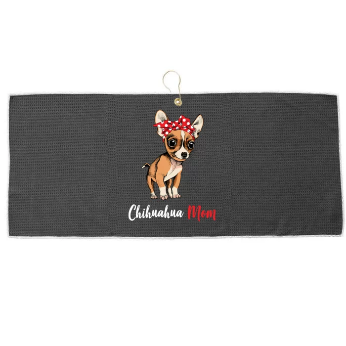 Chihuahua Mom Large Microfiber Waffle Golf Towel