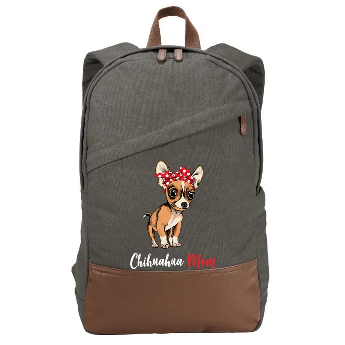 Chihuahua Mom Cotton Canvas Backpack