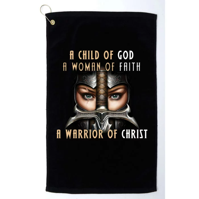 Child of God Woman of Faith Warrior Of Christ Platinum Collection Golf Towel