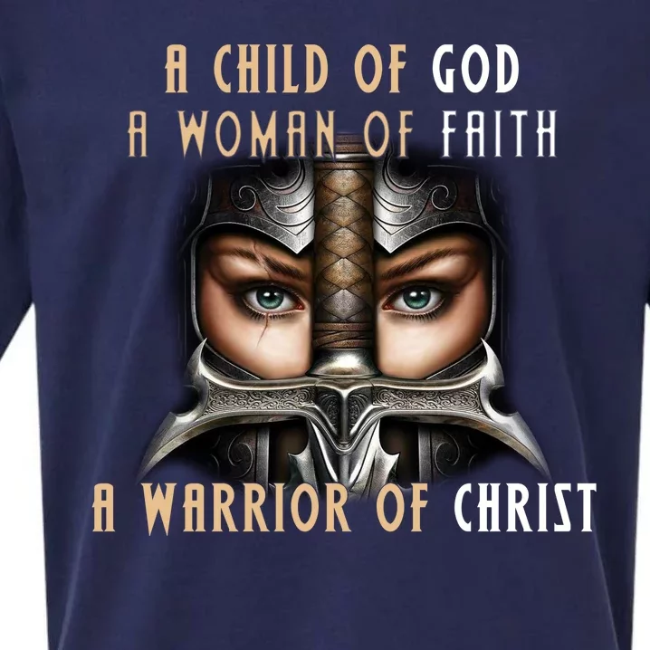 Child of God Woman of Faith Warrior Of Christ Sueded Cloud Jersey T-Shirt