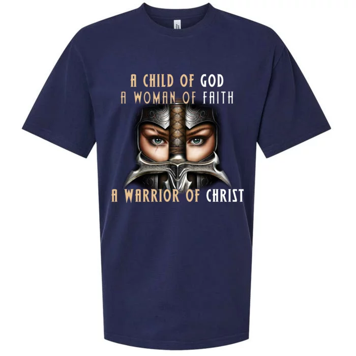 Child of God Woman of Faith Warrior Of Christ Sueded Cloud Jersey T-Shirt