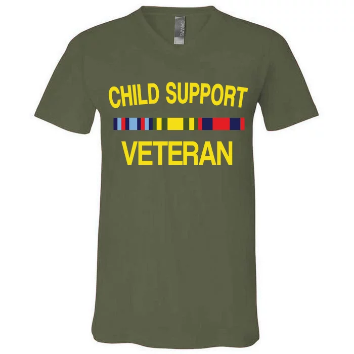 Child Support Veteran V-Neck T-Shirt