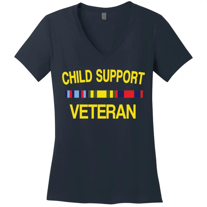 Child Support Veteran Women's V-Neck T-Shirt