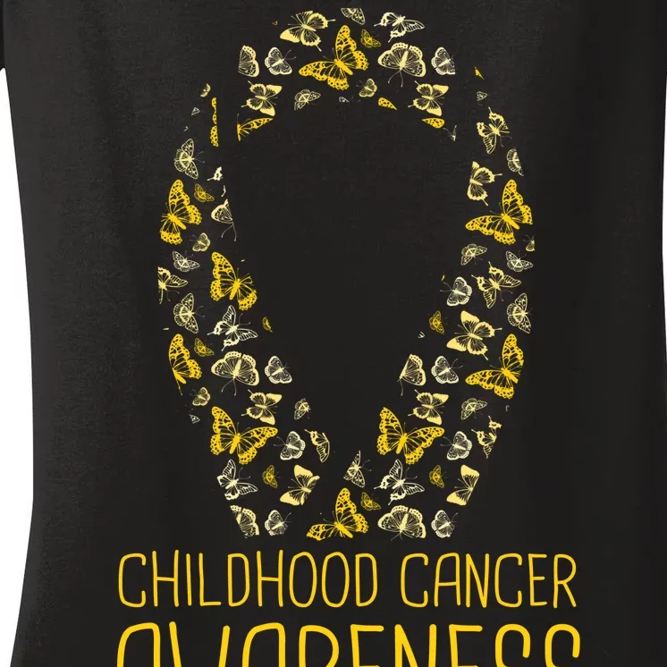 Childhood Cancer Awareness Women's V-Neck T-Shirt