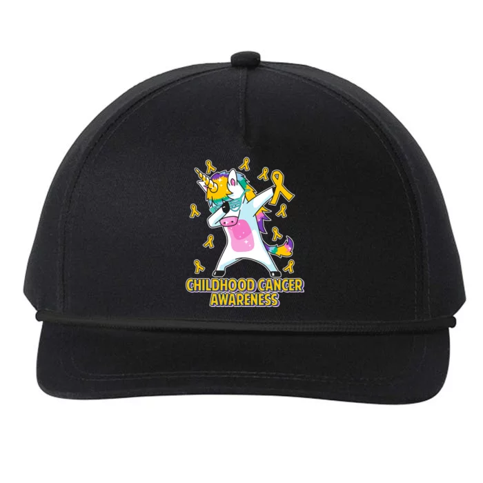 Childhood Cancer Awareness Dabbing Unicorn Snapback Five-Panel Rope Hat