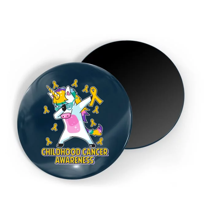 Childhood Cancer Awareness Dabbing Unicorn Magnet