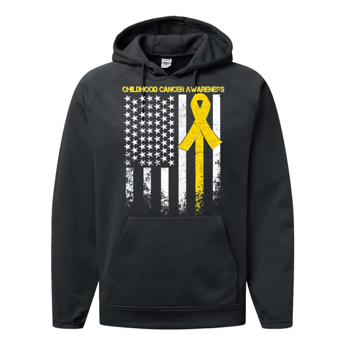 Childhood Cancer Awareness Flag Performance Fleece Hoodie