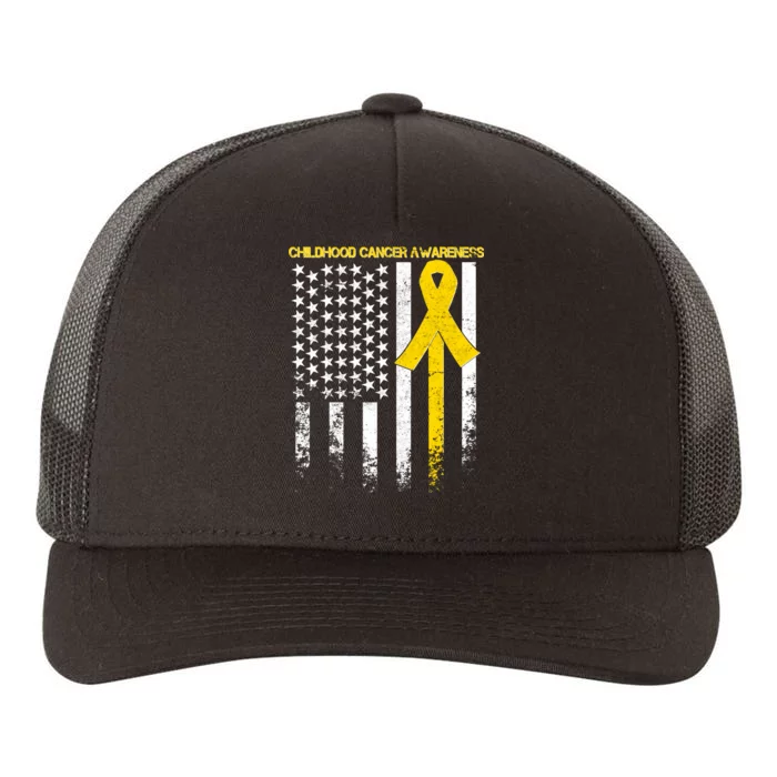 Childhood Cancer Awareness Flag Yupoong Adult 5-Panel Trucker Hat