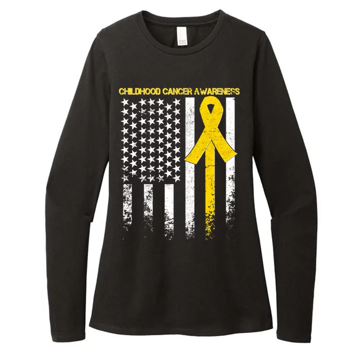 Childhood Cancer Awareness Flag Womens CVC Long Sleeve Shirt