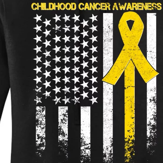 Childhood Cancer Awareness Flag Women's Pullover Hoodie