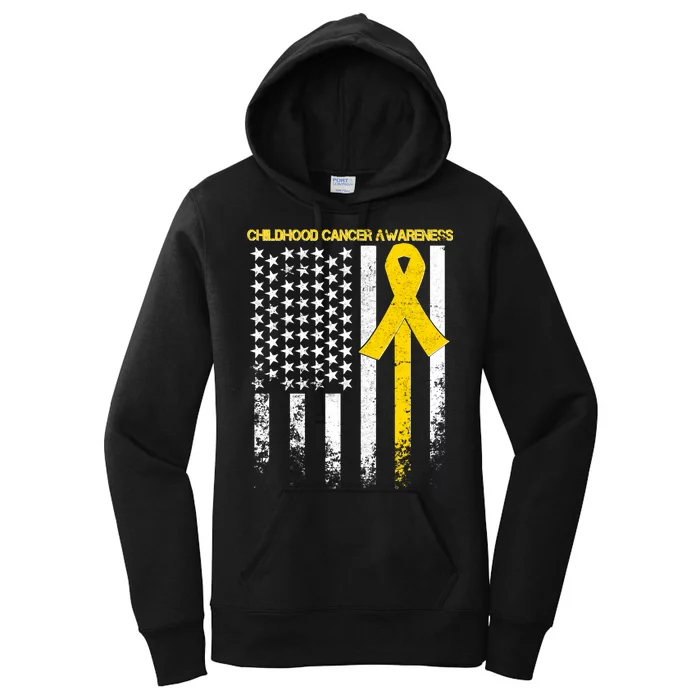 Childhood Cancer Awareness Flag Women's Pullover Hoodie