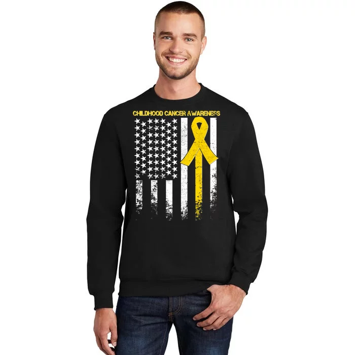 Childhood Cancer Awareness Flag Tall Sweatshirt