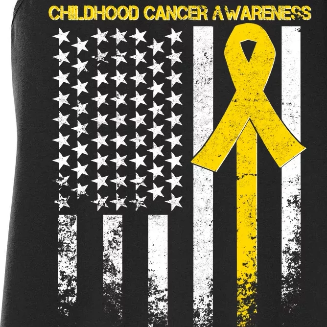 Childhood Cancer Awareness Flag Women's Racerback Tank