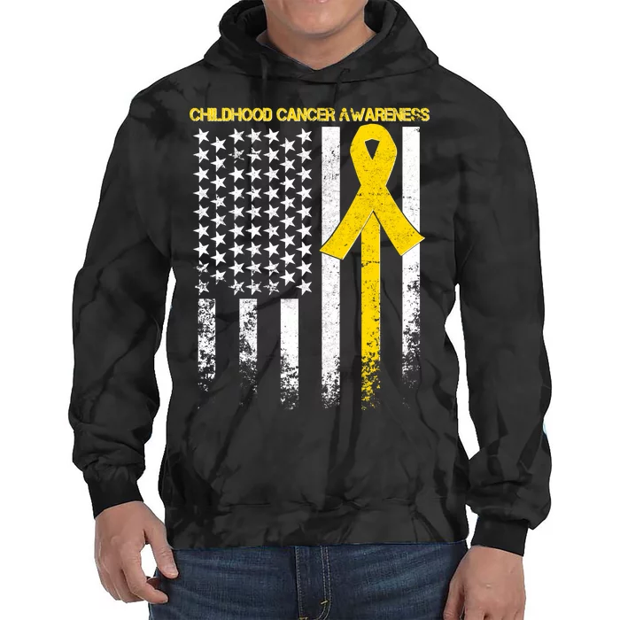 Childhood Cancer Awareness Flag Tie Dye Hoodie