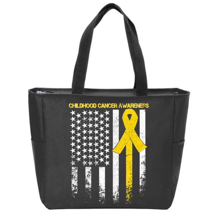 Childhood Cancer Awareness Flag Zip Tote Bag