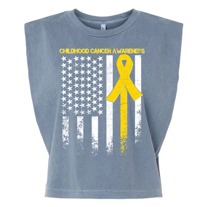 Childhood Cancer Awareness Flag Garment-Dyed Women's Muscle Tee