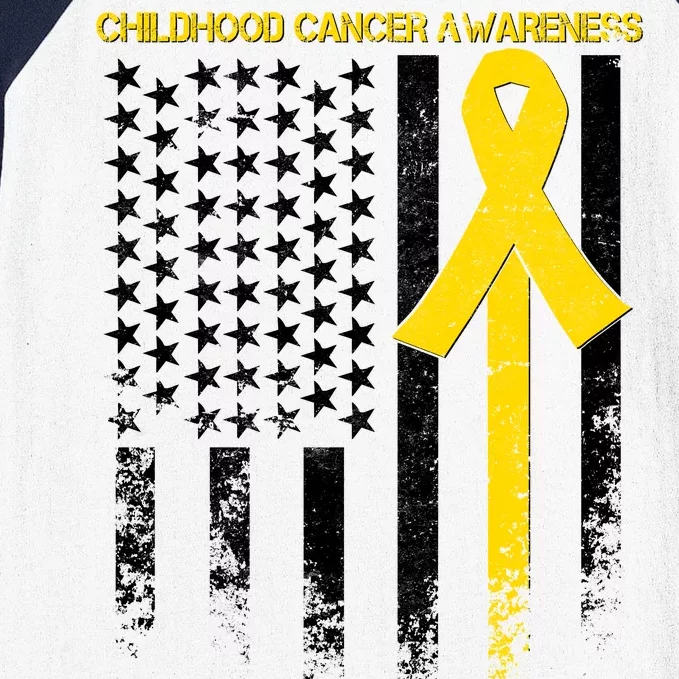 Childhood Cancer Awareness Flag Baseball Sleeve Shirt