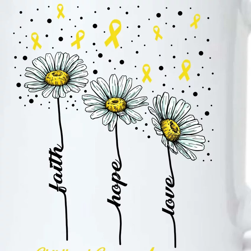 Childhood Cancer Awareness Flower Ribbons Black Color Changing Mug