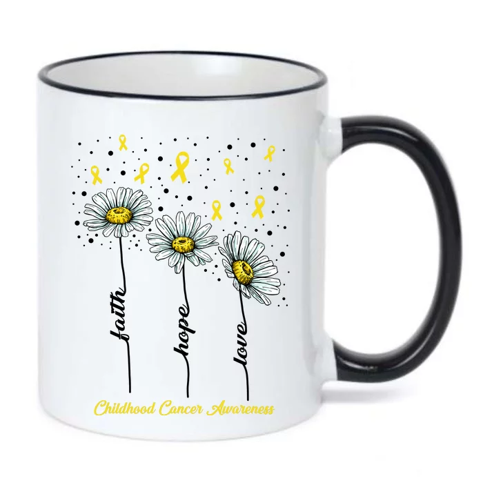 Childhood Cancer Awareness Flower Ribbons Black Color Changing Mug