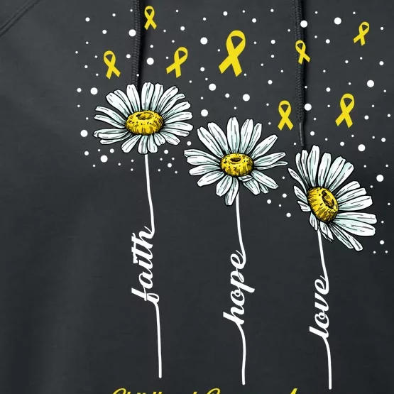 Childhood Cancer Awareness Flower Ribbons Performance Fleece Hoodie