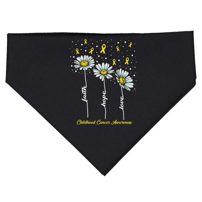 Childhood Cancer Awareness Flower Ribbons USA-Made Doggie Bandana