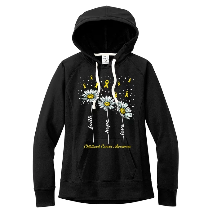 Childhood Cancer Awareness Flower Ribbons Women's Fleece Hoodie