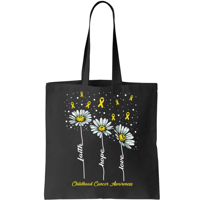 Childhood Cancer Awareness Flower Ribbons Tote Bag