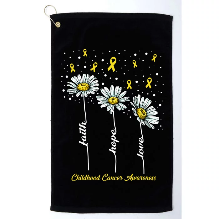 Childhood Cancer Awareness Flower Ribbons Platinum Collection Golf Towel