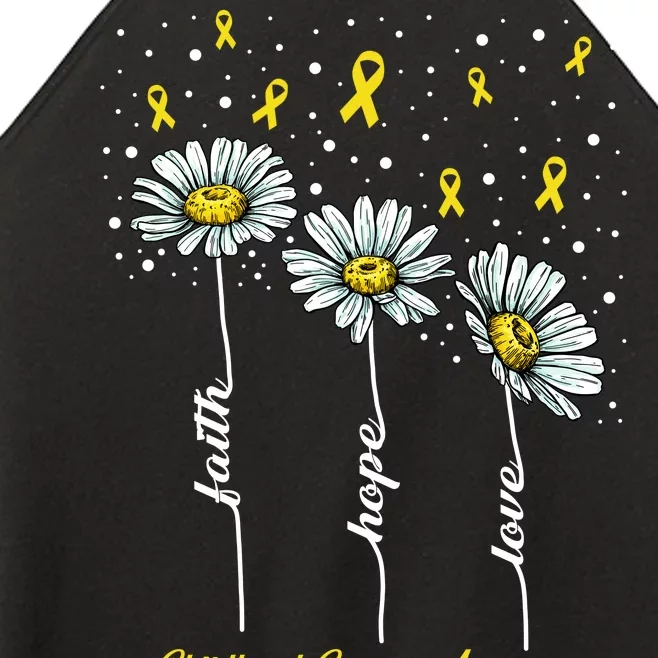 Childhood Cancer Awareness Flower Ribbons Women’s Perfect Tri Rocker Tank