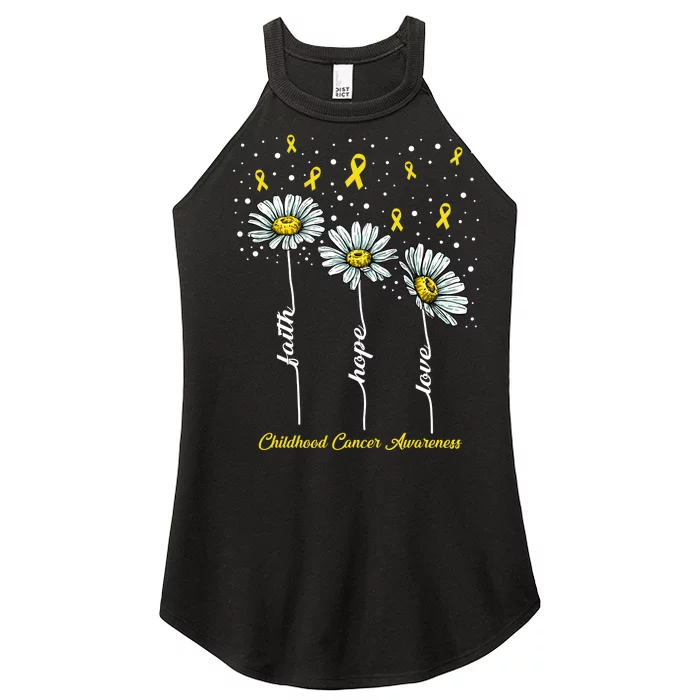 Childhood Cancer Awareness Flower Ribbons Women’s Perfect Tri Rocker Tank