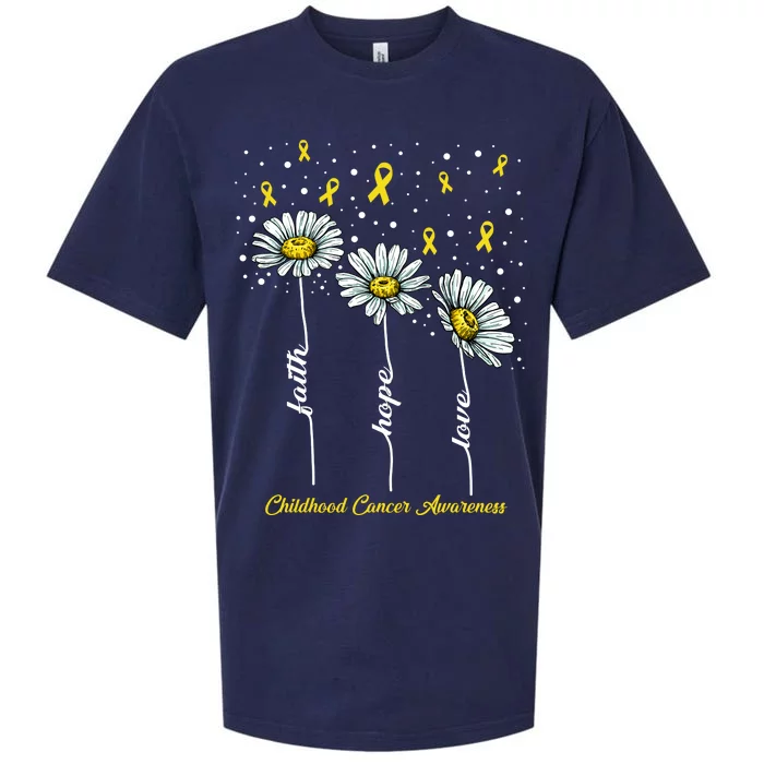 Childhood Cancer Awareness Flower Ribbons Sueded Cloud Jersey T-Shirt