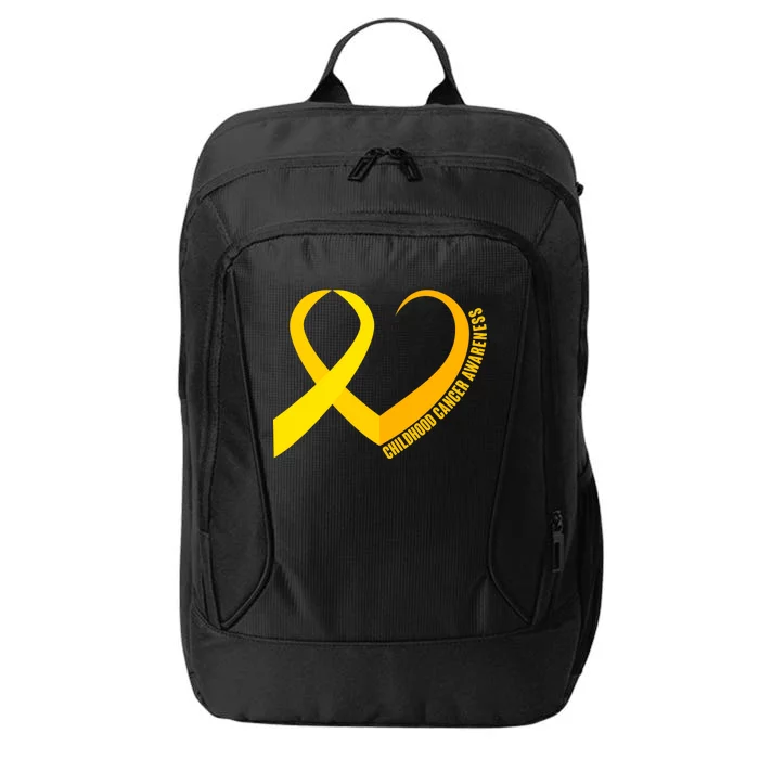 Childhood Cancer Awareness Yellow Ribbon Heart City Backpack