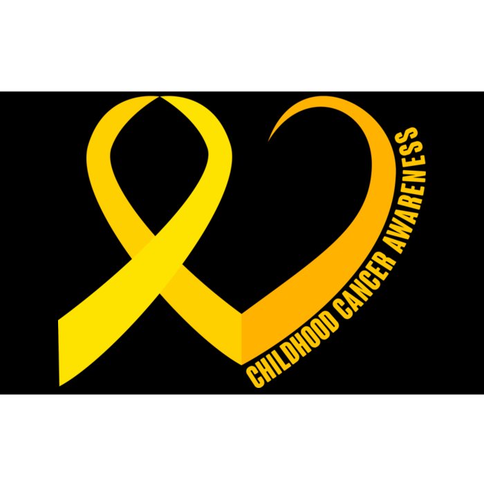 Childhood Cancer Awareness Yellow Ribbon Heart Bumper Sticker