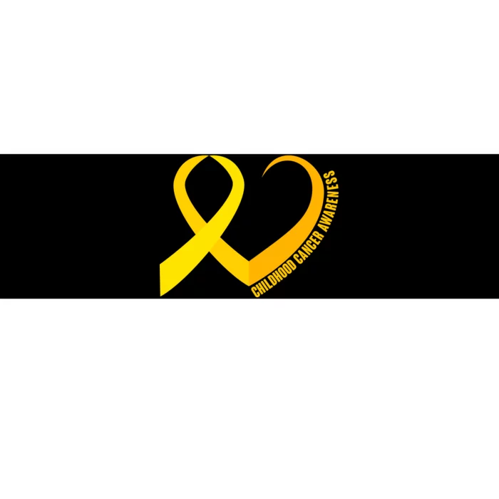 Childhood Cancer Awareness Yellow Ribbon Heart Bumper Sticker