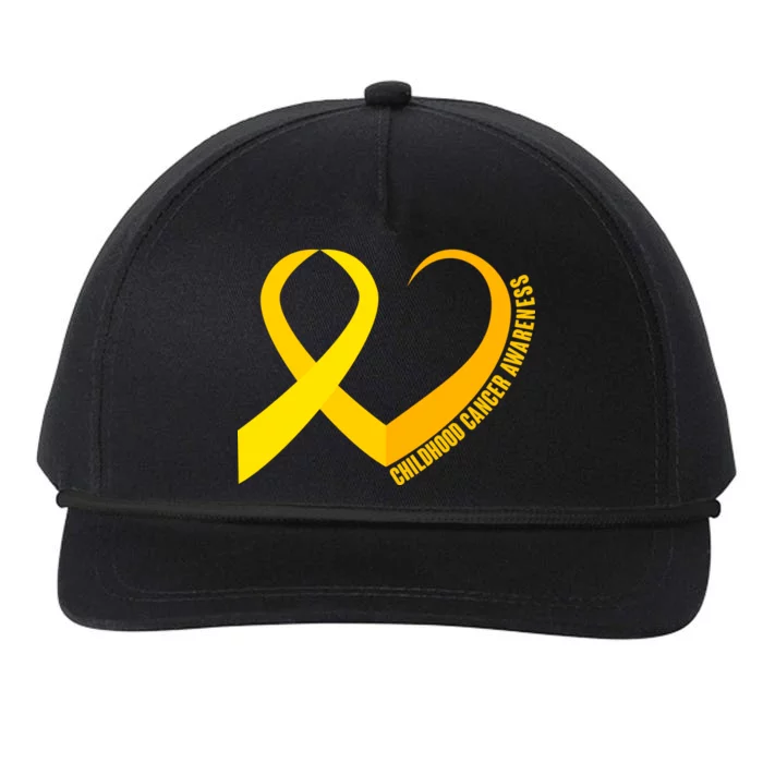 Childhood Cancer Awareness Yellow Ribbon Heart Snapback Five-Panel Rope Hat